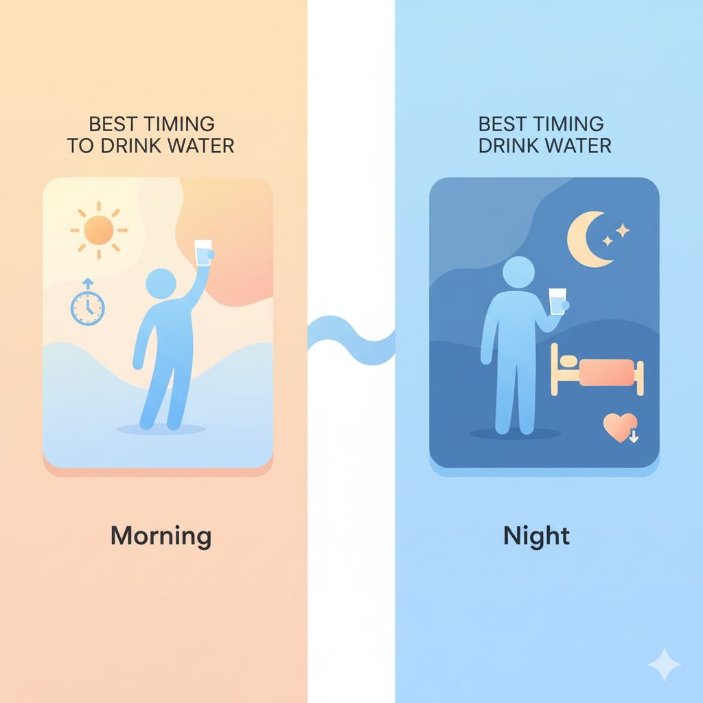 朝と夜が水を飲むゴールデンタイム