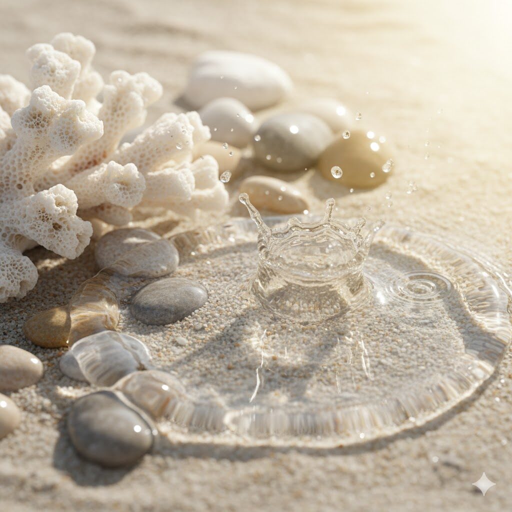 サンゴや水や石、きれいな水